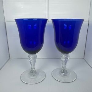 Vintage cobalt wineglasses